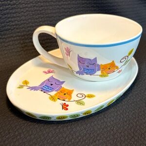 Cute Owl Mini Bites set by Ciroa- White with Purple & Orange Owls